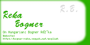 reka bogner business card